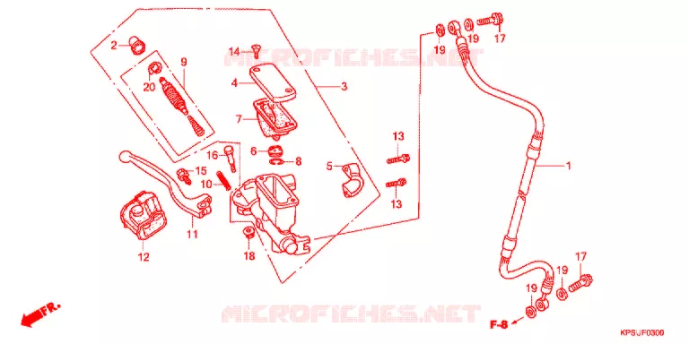 MAITRE CYLINDRE DE FREIN AVANT Honda MOTO 230 CRF 2013  CRF230FD