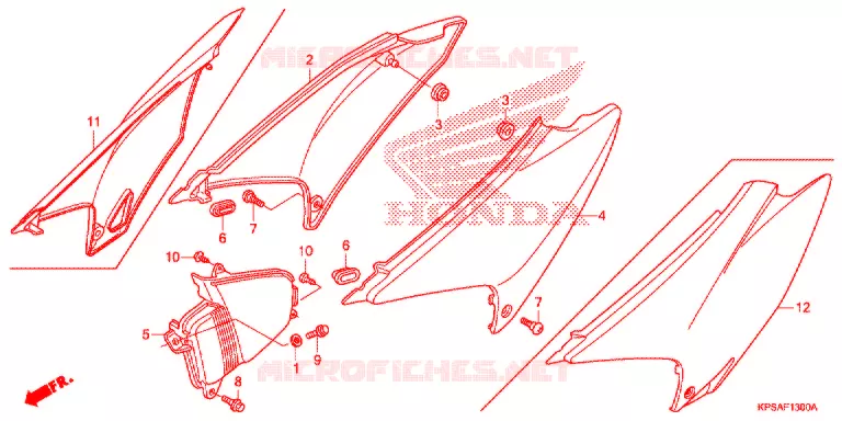 COUVERCLES LATERAUX Honda MOTO 230 CRF 2014  CRF230FE