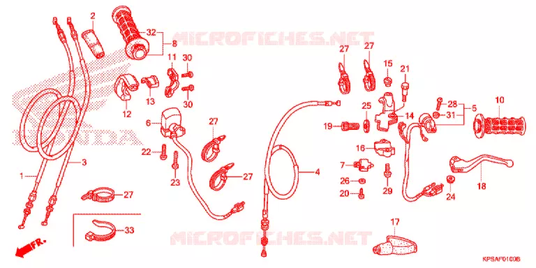 LEVIER DE GUIDON - CABLE - COMMODO Honda MOTO 230 CRF 2015  CRF230FF