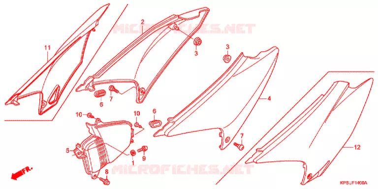 COUVERCLES LATERAUX Honda MOTO 230 CRF 2017  CRF230FF