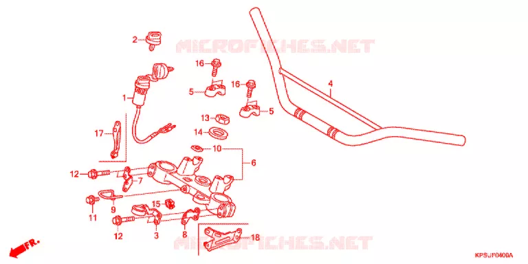 GUIDON - TE DE FOURCHE Honda MOTO 230 CRF 2019  CRF230FF