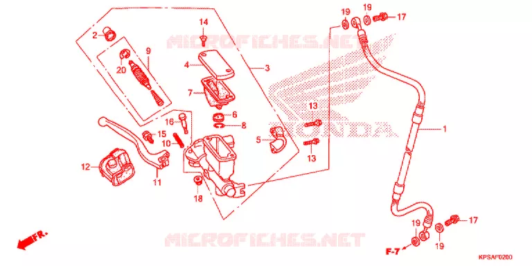 MAITRE CYLINDRE DE FREIN AVANT Honda MOTO 230 CRF 2016  CRF230FG
