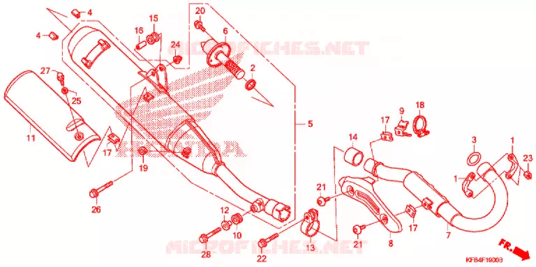 SILENCIEUX D'ECHAPPEMENT Honda MOTO 230 CRF 2008  CRF230L8