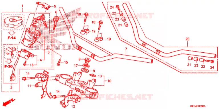 GUIDON - TE DE FOURCHE Honda MOTO 230 CRF 2009  CRF230M9