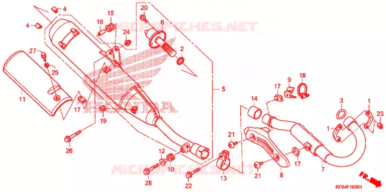 SILENCIEUX D'ECHAPPEMENT Honda MOTO 230 CRF 2009  CRF230M9