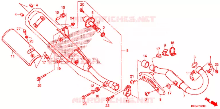 SILENCIEUX D'ECHAPPEMENT Honda MOTO 230 CRF 2009  CRF230M9