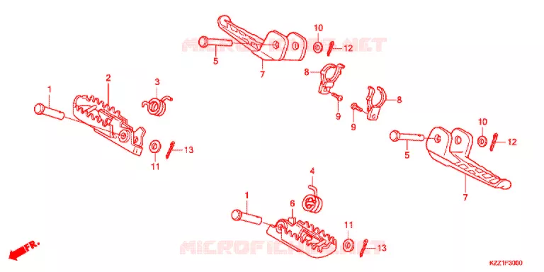 REPOSE PIED Honda MOTO 250 CRF 2013  CRF250LD