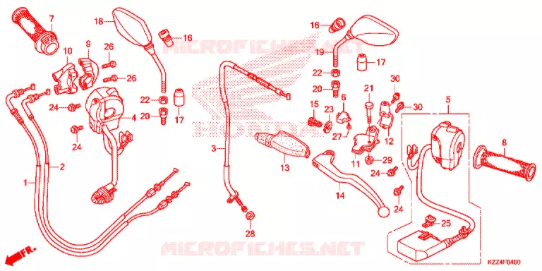 LEVIER DE GUIDON - CABLE - COMMODO Honda MOTO 250 CRF 2015  CRF250LF