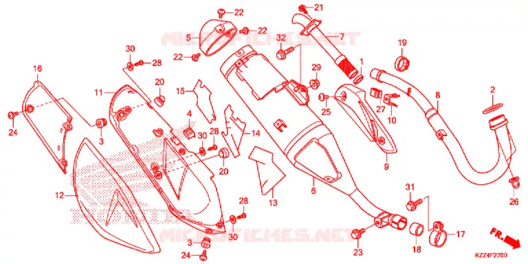 SILENCIEUX D'ECHAPPEMENT Honda MOTO 250 CRF 2015  CRF250LF