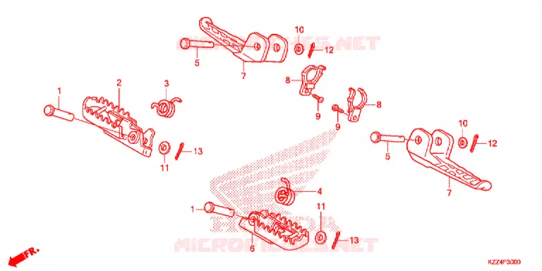 REPOSE PIED Honda MOTO 250 CRF 2016  CRF250LG