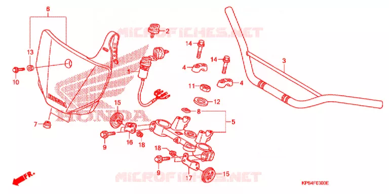 GUIDON - TE DE FOURCHE Honda MOTO 230 CRF 2005  CRF230F5