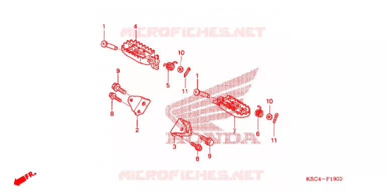 REPOSE PIED Honda MOTO 250 CRF 2005  CRF250X5