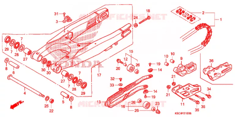 BRAS OSCILLANT Honda MOTO 250 CRF 2008  CRF250X8