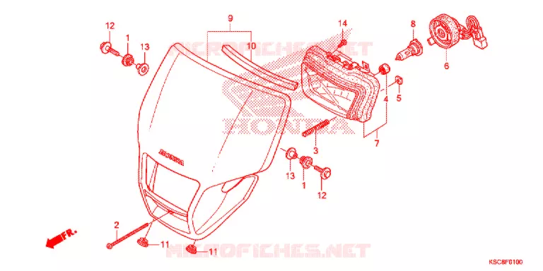 PHARE Honda MOTO 250 CRF 2013  CRF250XD