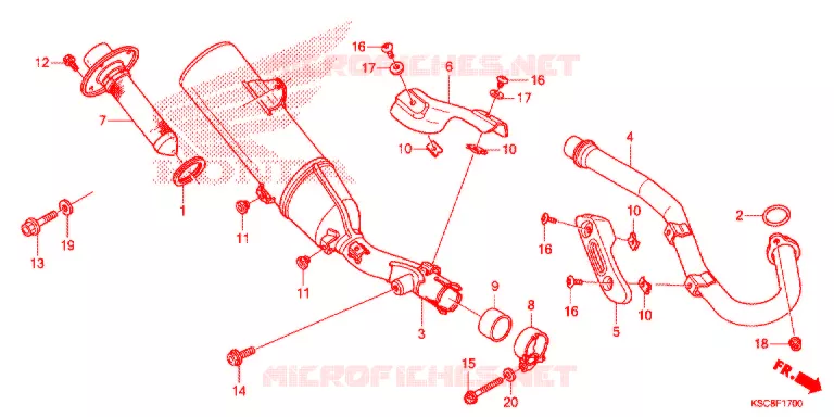SILENCIEUX D'ECHAPPEMENT Honda MOTO 250 CRF 2015  CRF250XF