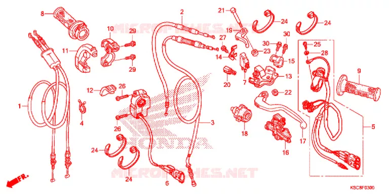 LEVIER DE GUIDON - CABLE - COMMODO Honda MOTO 250 CRF 2016  CRF250XG
