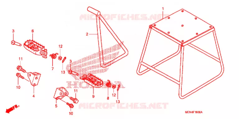 BEQUILLE - REPOSE PIEDS Honda MOTO 450 CRF 2009  CRF450R9
