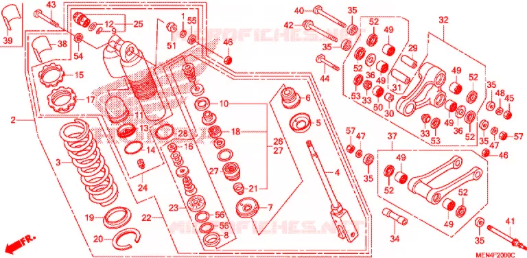AMORTISSEUR ARRIERE Honda MOTO 450 CRF 2011  CRF450RB