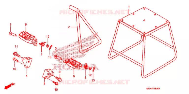 BEQUILLE - REPOSE PIEDS Honda MOTO 450 CRF 2011  CRF450RB