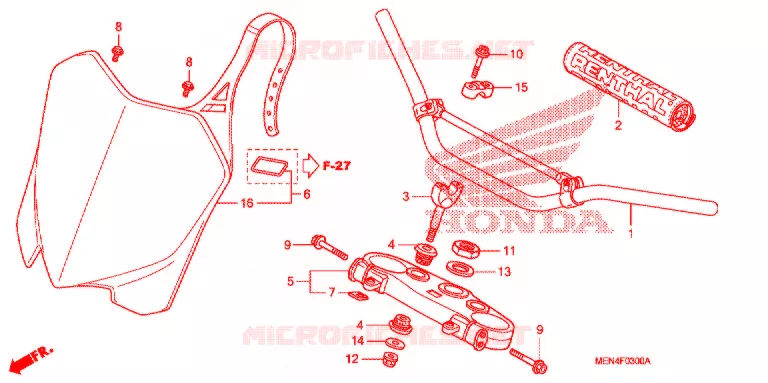 GUIDON - TE DE FOURCHE Honda MOTO 450 CRF 2011  CRF450RB