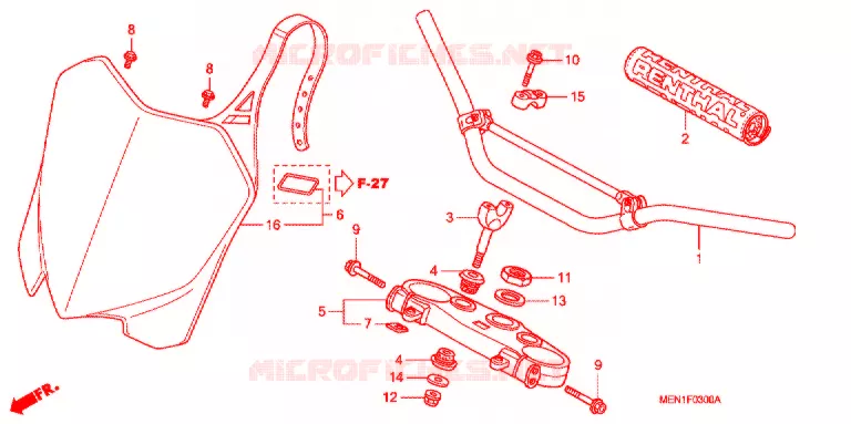 GUIDON - TE DE FOURCHE Honda MOTO 450 CRF 2011  CRF450RB
