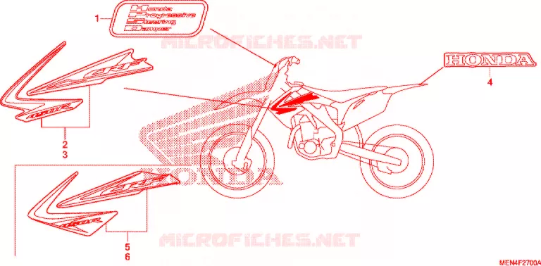 AUTOCOLLANTS Honda MOTO 450 CRF 2012  CRF450RC