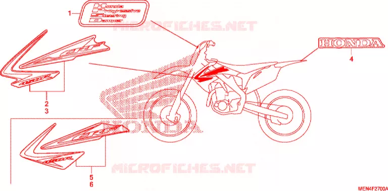 AUTOCOLLANTS Honda MOTO 450 CRF 2012  CRF450RC