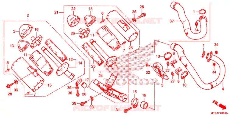 SILENCIEUX D'ECHAPPEMENT Honda MOTO 450 CRF 2013  CRF450RD