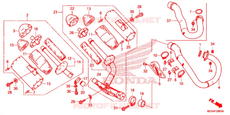 SILENCIEUX D'ECHAPPEMENT Honda MOTO 450 CRF 2014  CRF450RE