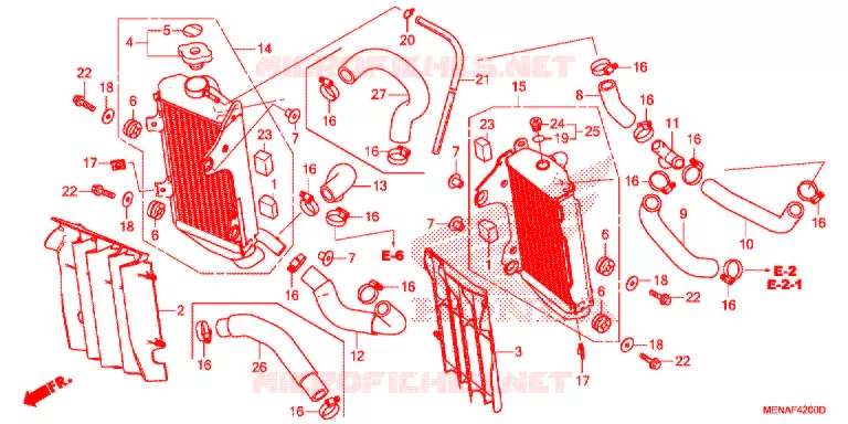 RADIATEUR Honda MOTO 450 CRF 2014  CRF450RE