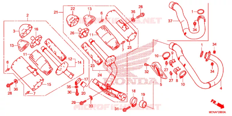 SILENCIEUX D'ECHAPPEMENT Honda MOTO 450 CRF 2014  CRF450RE