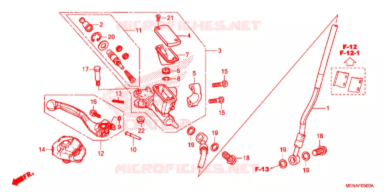 MAITRE CYLINDRE DE FREIN AVANT Honda MOTO 450 CRF 2016  CRF450RG