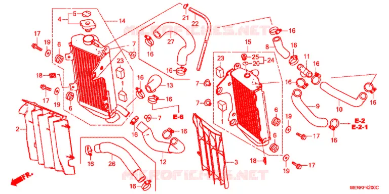 RADIATEUR Honda MOTO 450 CRF 2016  CRF450RG
