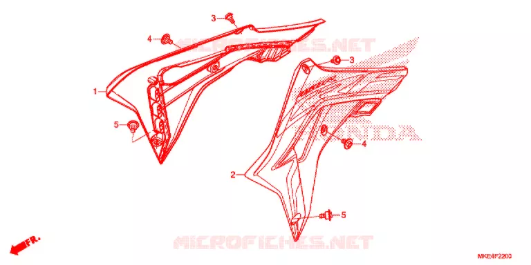 OUIES DE RADIATEUR (CRF450R) Honda MOTO 450 CRF 2017  CRF450RH