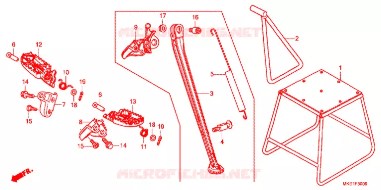 REPOSE PIED - BEQUILLE Honda MOTO 450 CRF 2017  CRF450RXH
