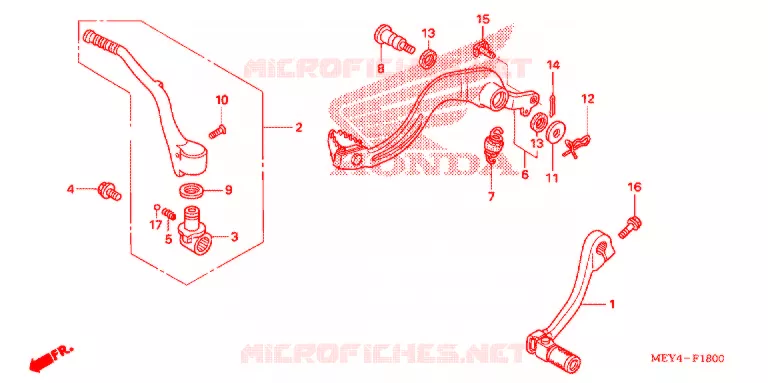 PEDALE - KICK Honda MOTO 450 CRF 2013  CRF450XD