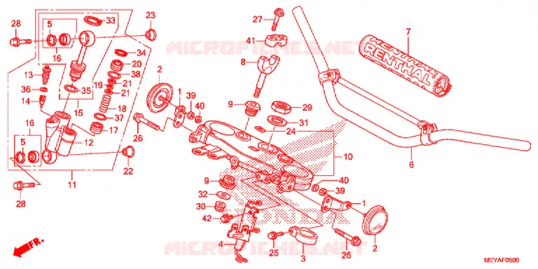 GUIDON - TE DE FOURCHE Honda MOTO 450 CRF 2014  CRF450XE
