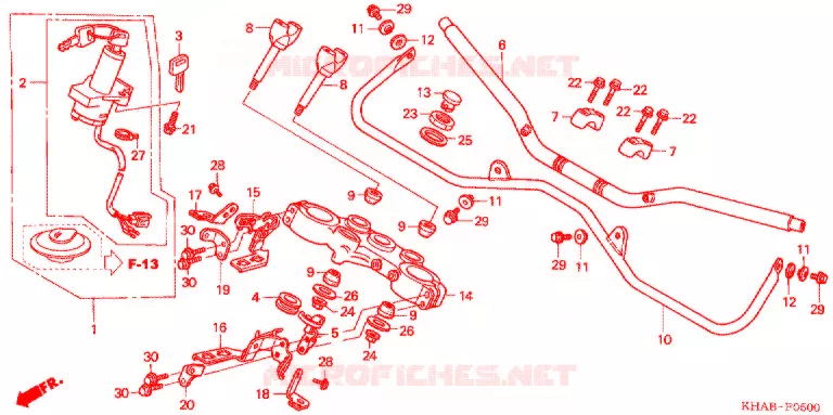 GUIDON - TE DE FOURCHE Honda MOTO 200 CTX 2003  CTX2003