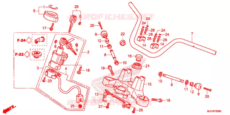 GUIDON - TE DE FOURCHE Honda MOTO 700 CTX 2015  CTX700DF