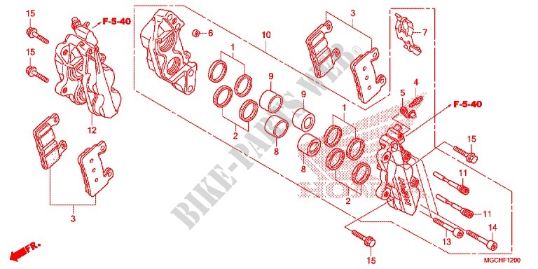 ETRIER DE FREIN AVANT (CB1100CA/CAD/TA/TAD) pour Honda CB 1100 EX ABS de 2017