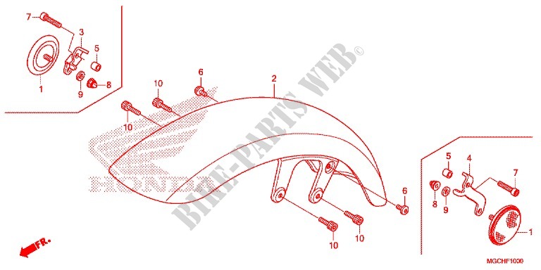GARDE BOUE AVANT (CB1100CA/CAD/TA/TAD) pour Honda CB 1100 EX ABS de 2017