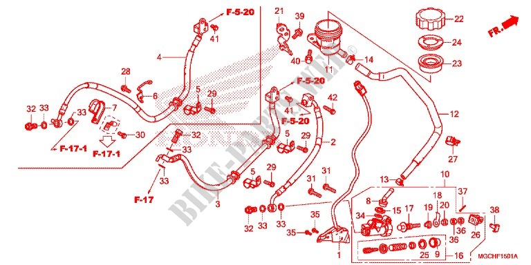 MAITRE CYLINDRE DE FREIN ARRIERE (CB1100CA/CAD/NA/NAD) pour Honda CB 1100 EX de 2017