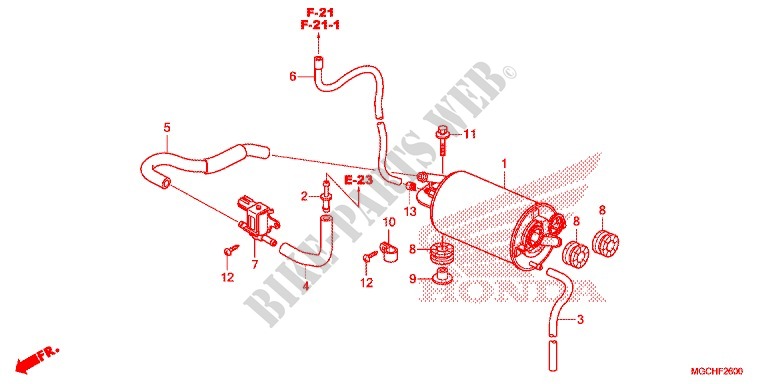 SYSTÈME DE RECYCLAGE DES GAZ pour Honda CB 1100 EX de 2017