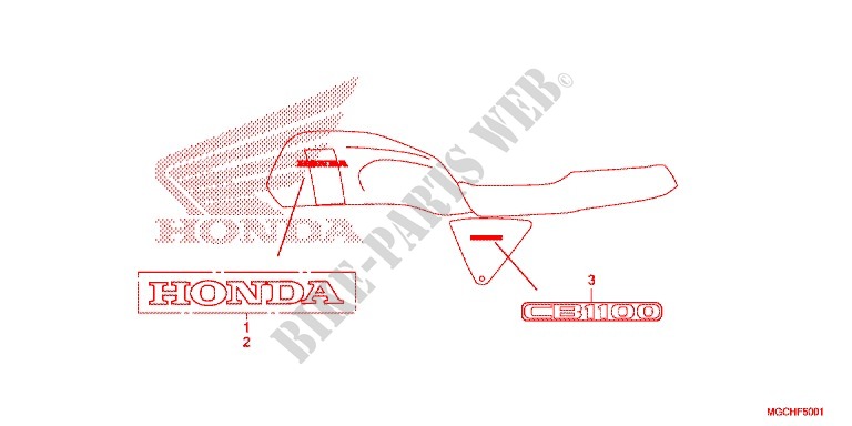 T (CB1100CA/CAD/NA/NAD) pour Honda CB 1100 EX ABS de 2017