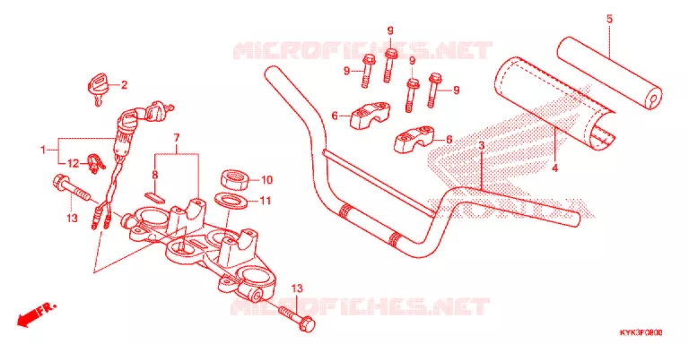 GUIDON - TE DE FOURCHE Honda MOTO 110 CRF 2018  CRF110FH