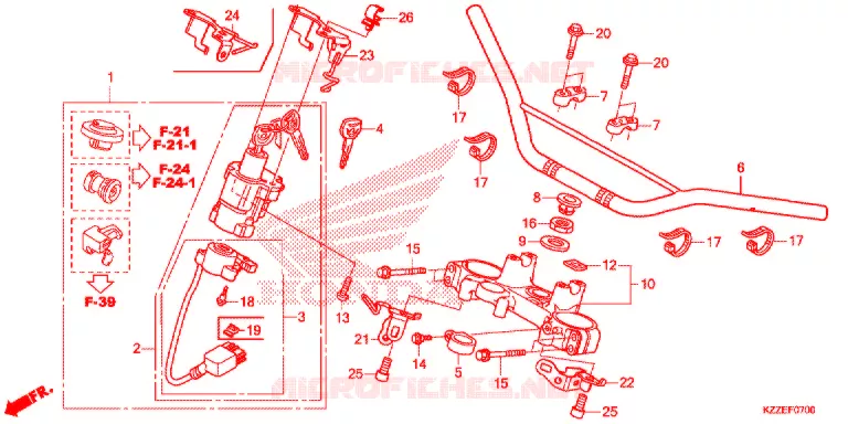 GUIDON - TE DE FOURCHE Honda MOTO 250 CRF 2018  CRF250LAH