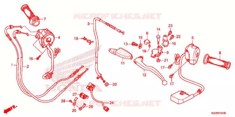 LEVIER DE GUIDON - CABLE - COMMODO Honda MOTO 250 CRF 2017  CRF250RLH