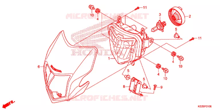 PHARE (CRF250L/LA) Honda MOTO 1100 SHADOW 2000  VT1100TY