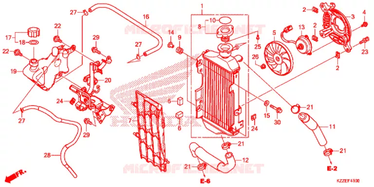 RADIATEUR Honda MOTO 1100 SHADOW 2000  VT1100TY