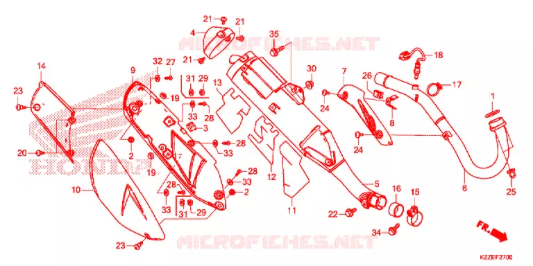 SILENCIEUX D'ECHAPPEMENT Honda MOTO 1100 SHADOW 2000  VT1100TY